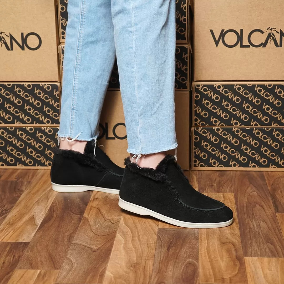 Open Walk Chukka Boots Fourrure Noir