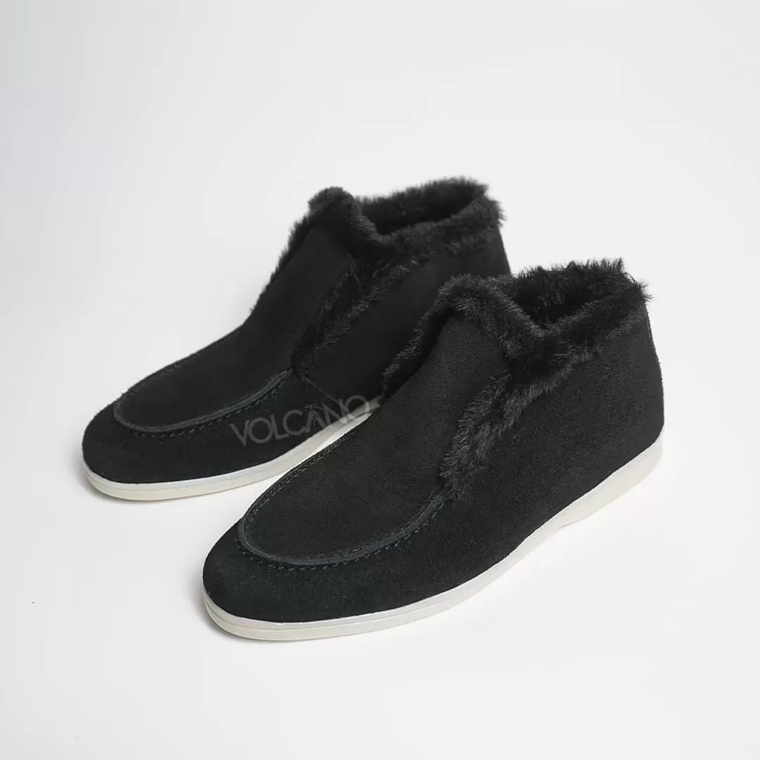 Open Walk Chukka Boots Fourrure Noir
