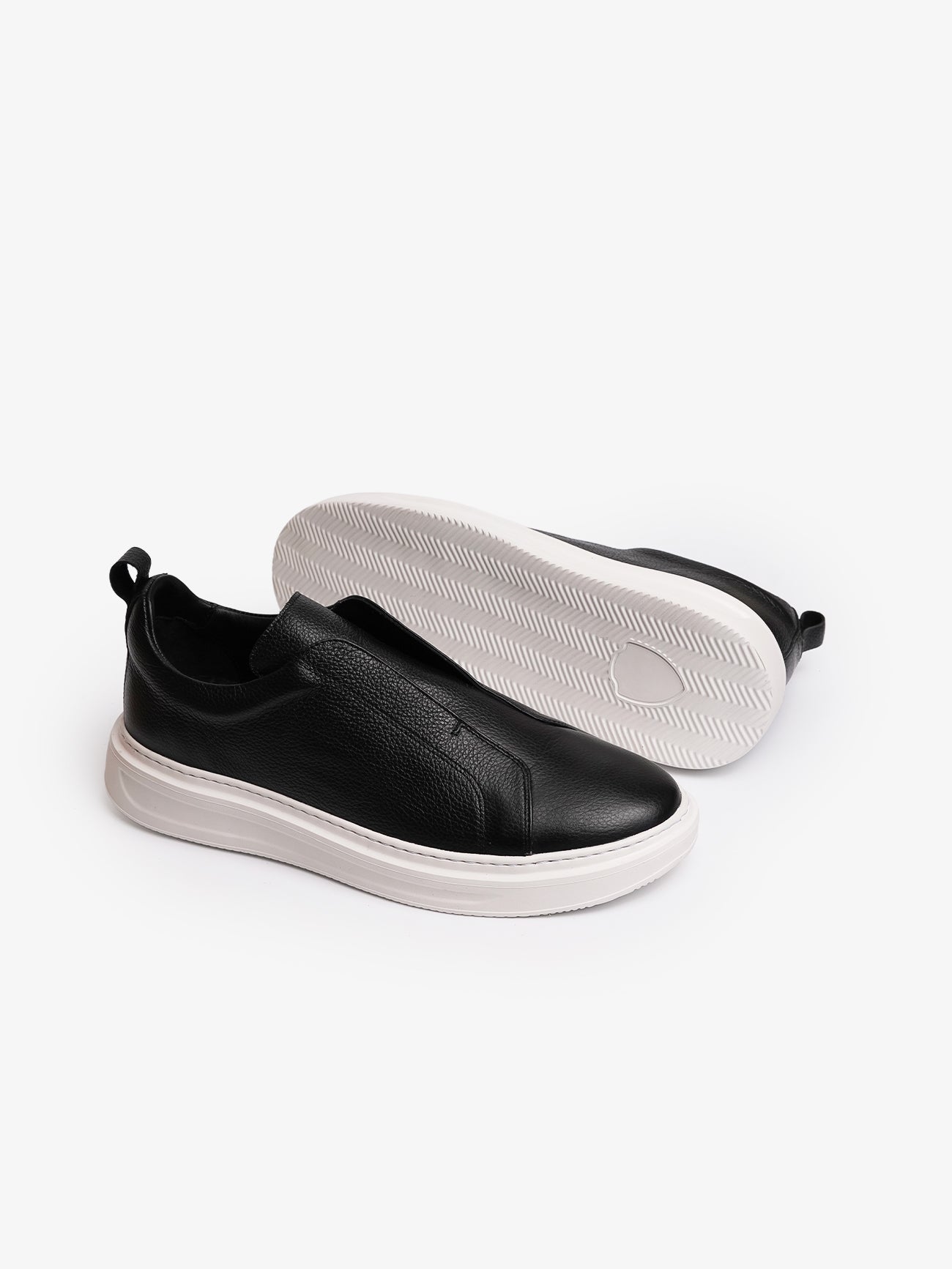 Sneaker à Enfiler en cuir Noir