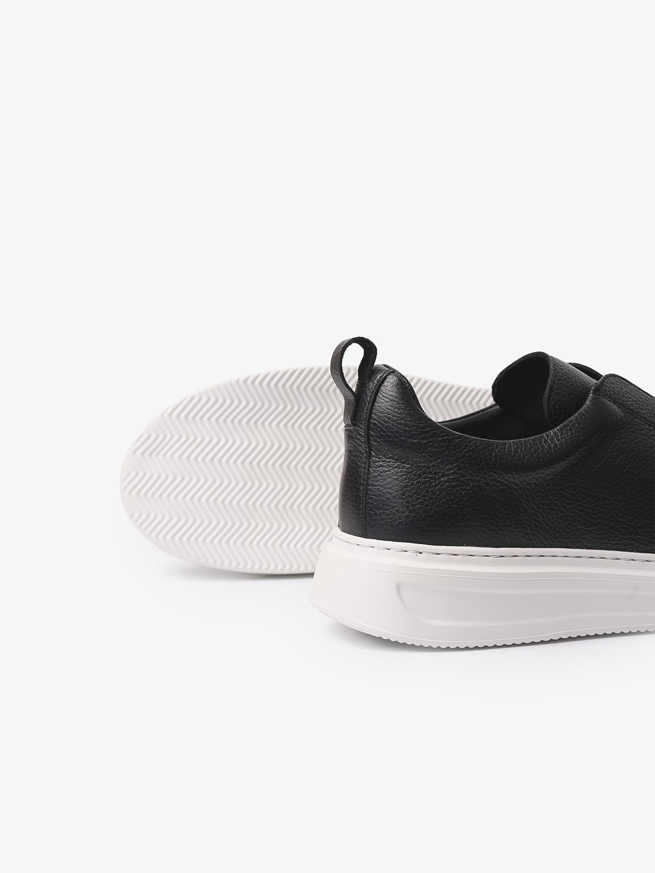 Sneaker à Enfiler en cuir Noir