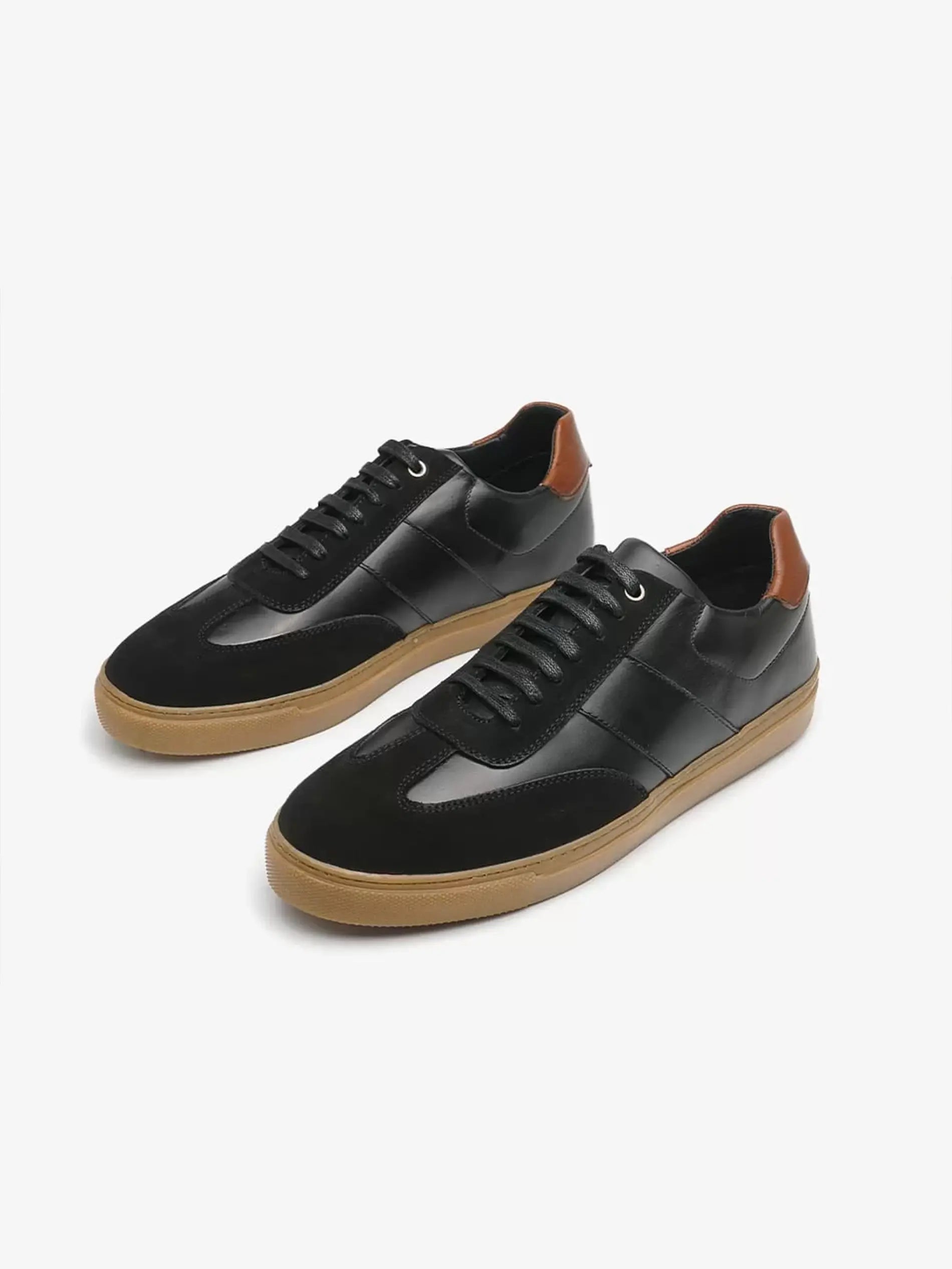 Tennis Tommy en Cuir Noir